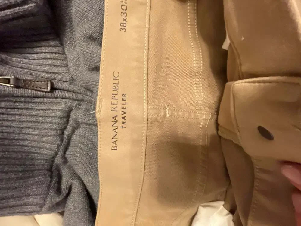 Banana Republic Traveler Skinny Fit 5-Pocket Khaki Pants 38x30 Preppy Classic